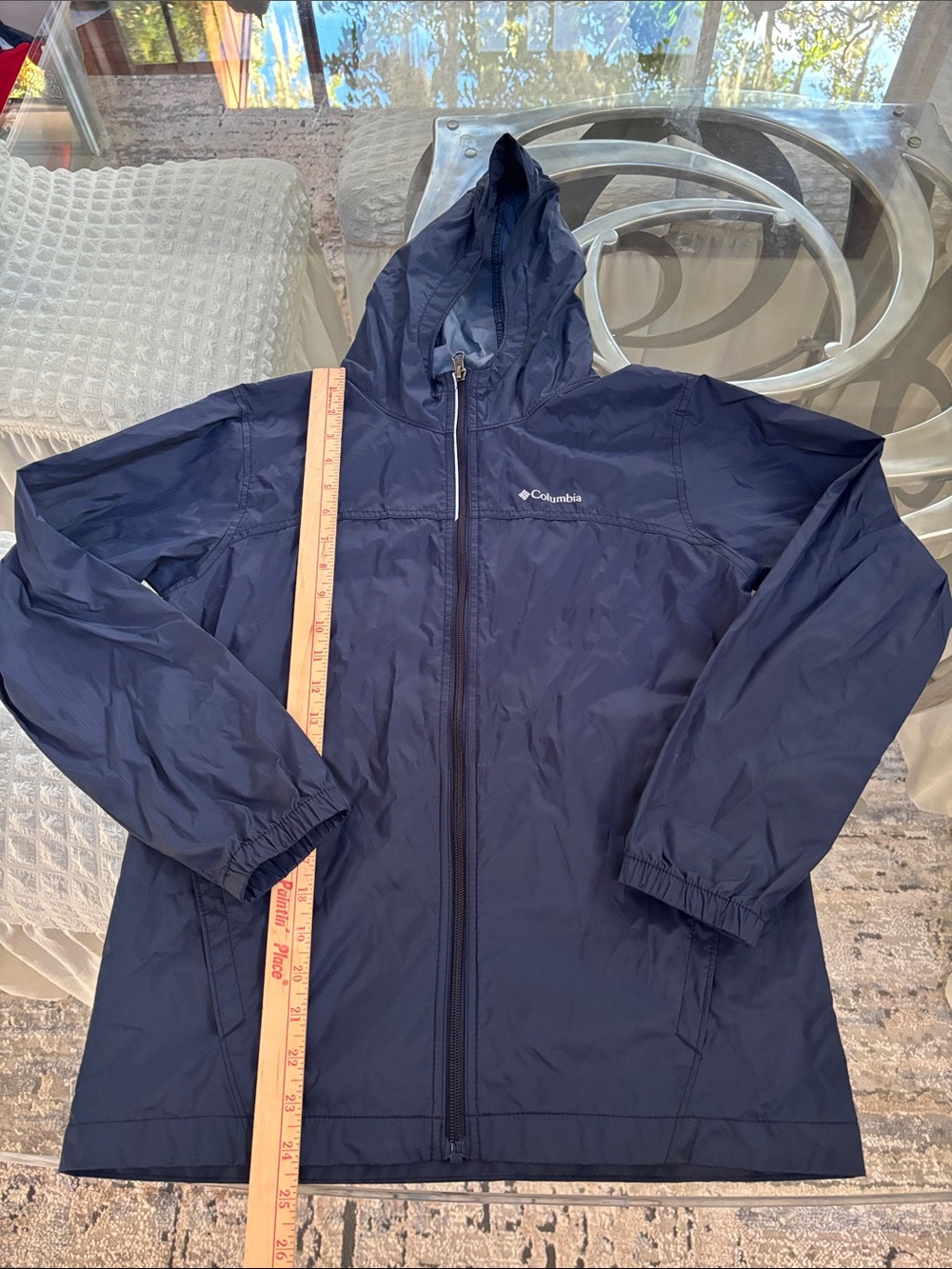 Columbia Men's Hooded Navy Rain Shell Jacket